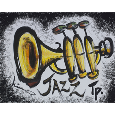 ジャズミュージシャン「日野皓正」のイラスト入り絵皿 音のちから・絵のちから～日野皓正アートの世界展 | 阪神梅田本店