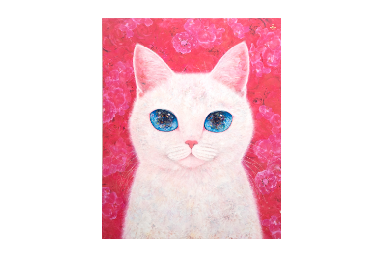 画家・福嶋吾然有さん作　原画　チャトラ　猫　ねこ 画家・福嶋吾然有さん作原画チャトラ猫ねこ