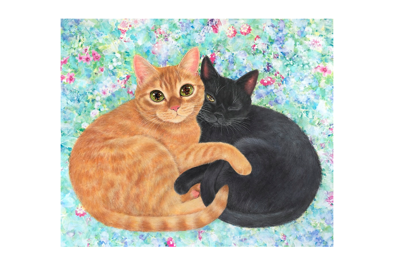 最終価格　福嶋吾然有　ふくしまあさり　猫 アクリル 福嶋吾然有 個展 ー猫と描くー | 売場ニュース | 阪神梅田本店