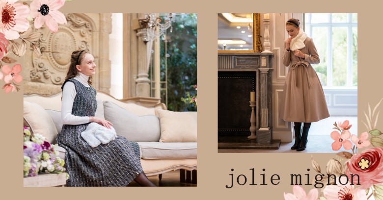 ジョリーミニョン　ワンピース　ルネ ニット衿 袖口すっきり リラックスワンピース【JM2362BE】 商品詳細