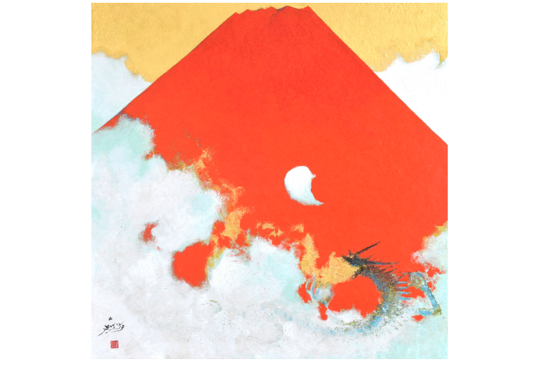 公募展入選作家による現代アート作品 Gold Heart No.2 公募展入選作家